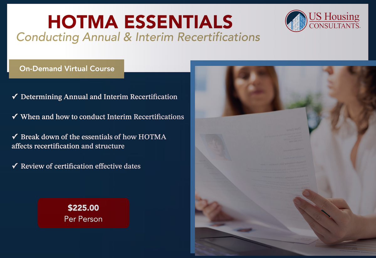 HOTMA Essentials - Conducting Annual & Interim Recertifications – US ...